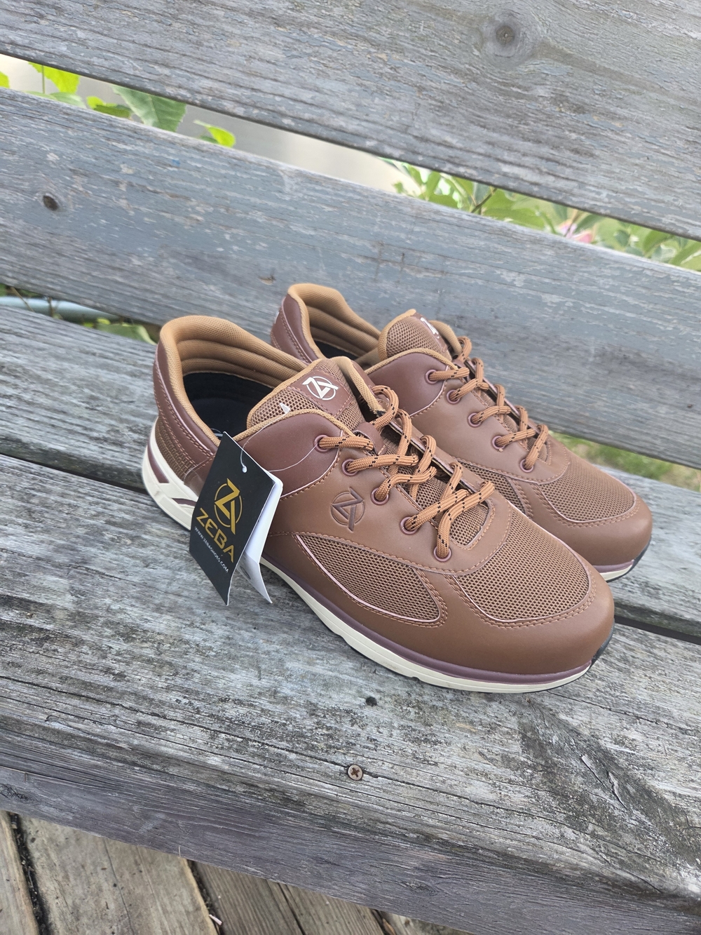 Zeba Hands Free Step In Mens Size 14 Brown Walking Orthopedic Comfort Shoes Lace